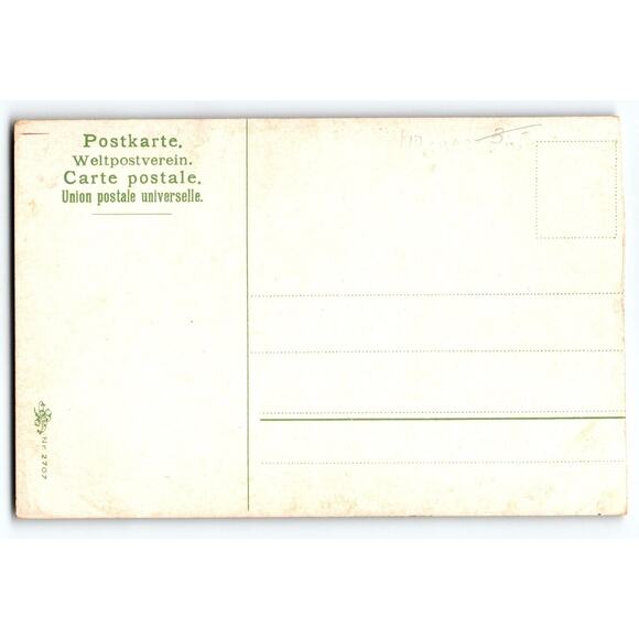 Deer Postcard Signed M Muller Germany Rustic Wildlife Mountains Gun Series 2707 - Picture 2 of 2